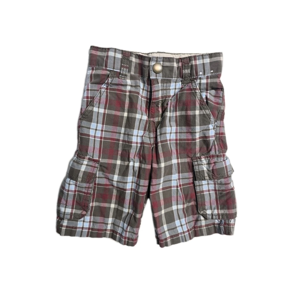 Gymboree 2010 Boys Brown Plaid Shorts 3 Cargo